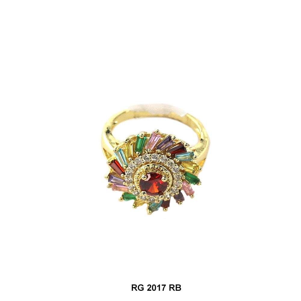 Round Flower CZ Ring RG 2017 RB