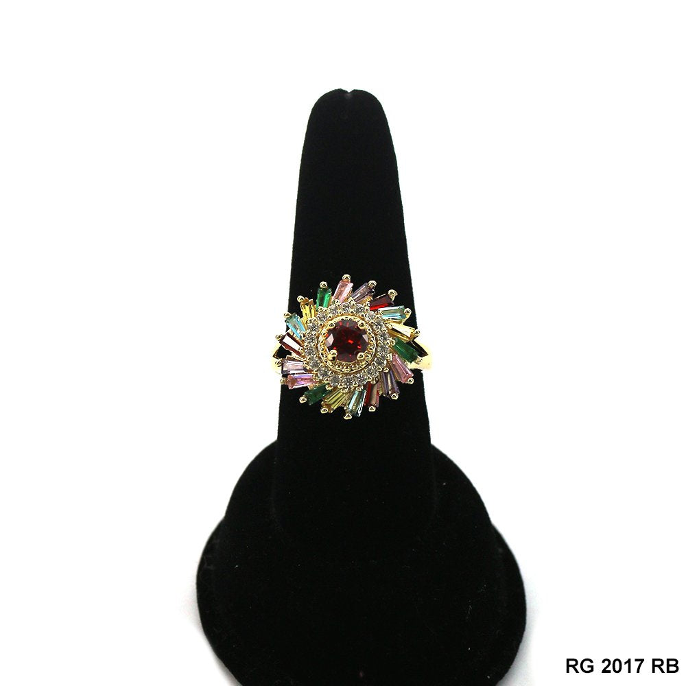 Round Flower CZ Ring RG 2017 RB