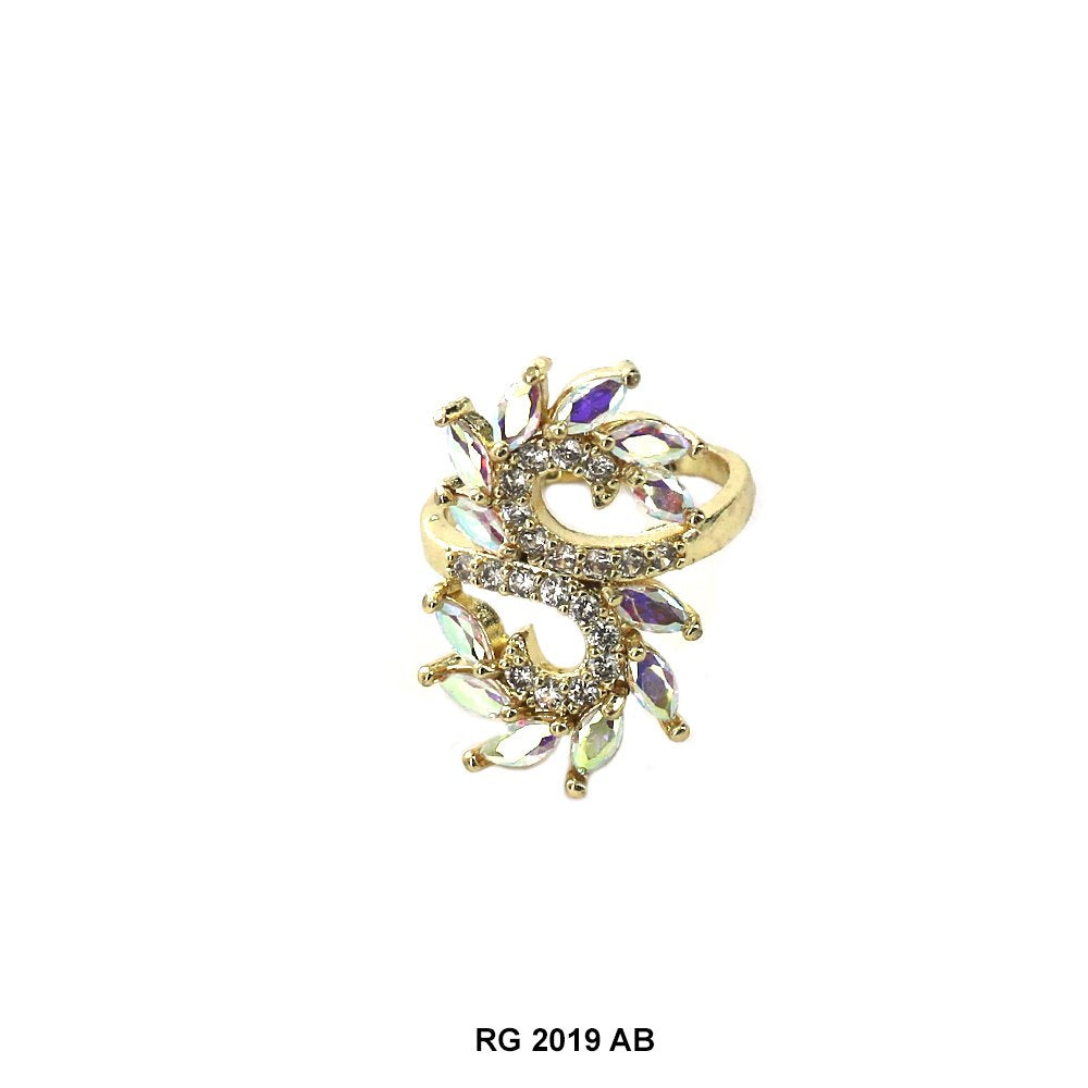 Spiral Shape CZ Ring RG 2019 AB