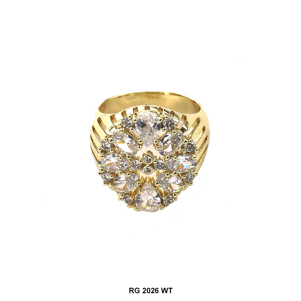 Round Flower CZ Ring RG 2026 W