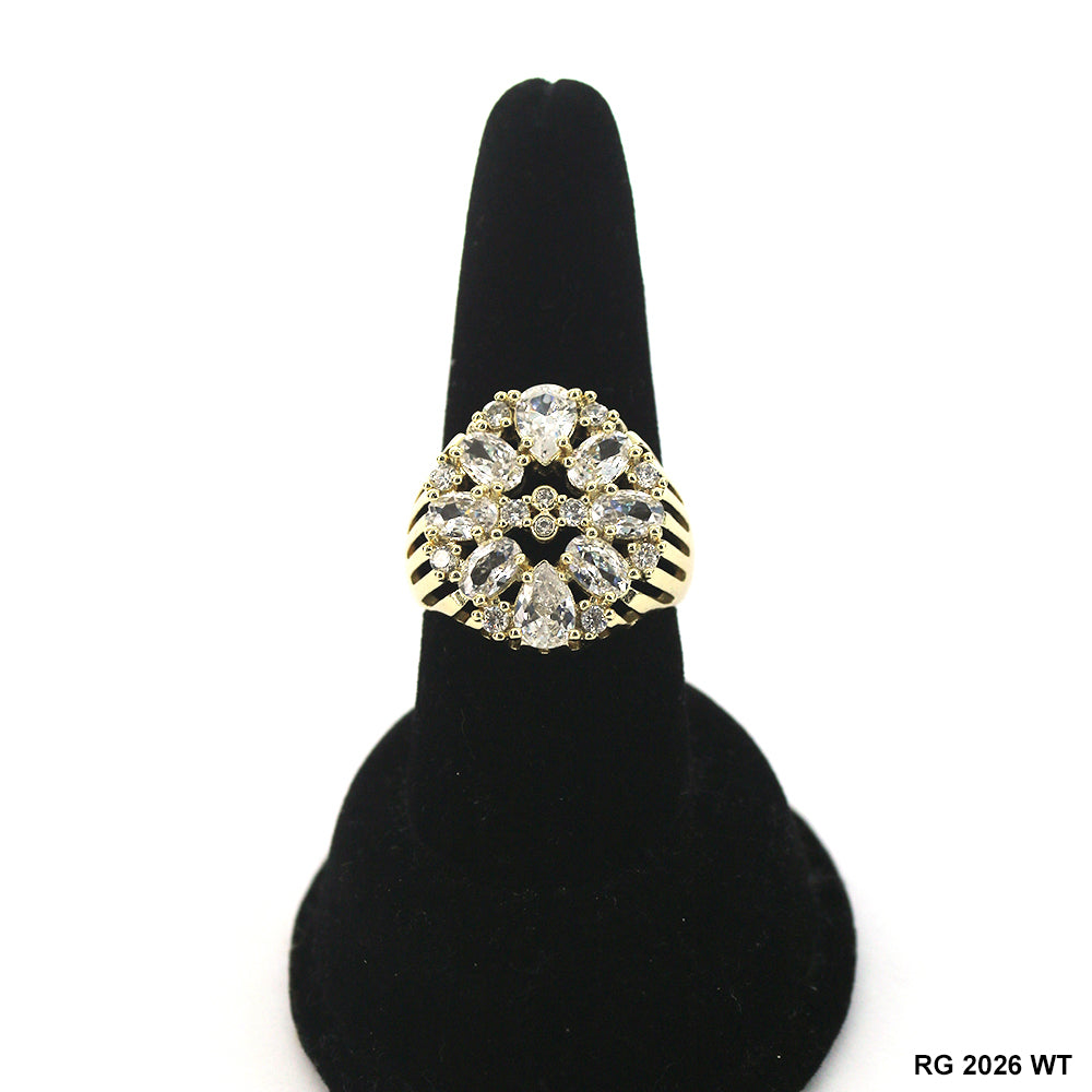 Round Flower CZ Ring RG 2026 W