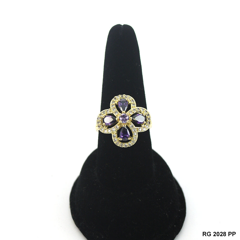 Anillo Flor Redonda CZ RG 2028 PR