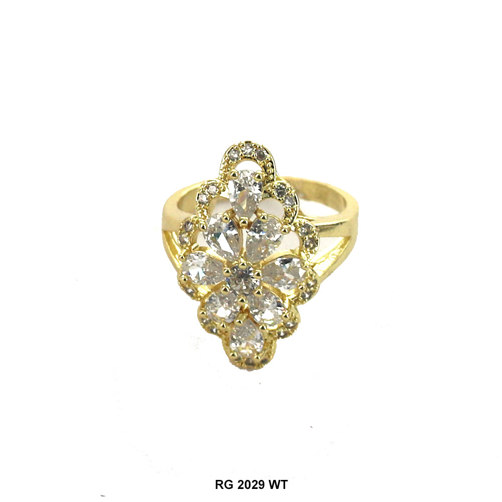 Long Flower CZ Ring RG 2029 W