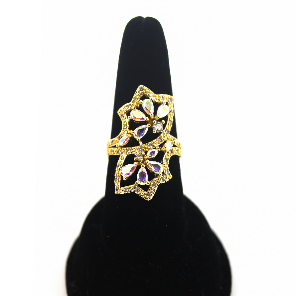 Double Flower CZ Ring RG 2030 AB