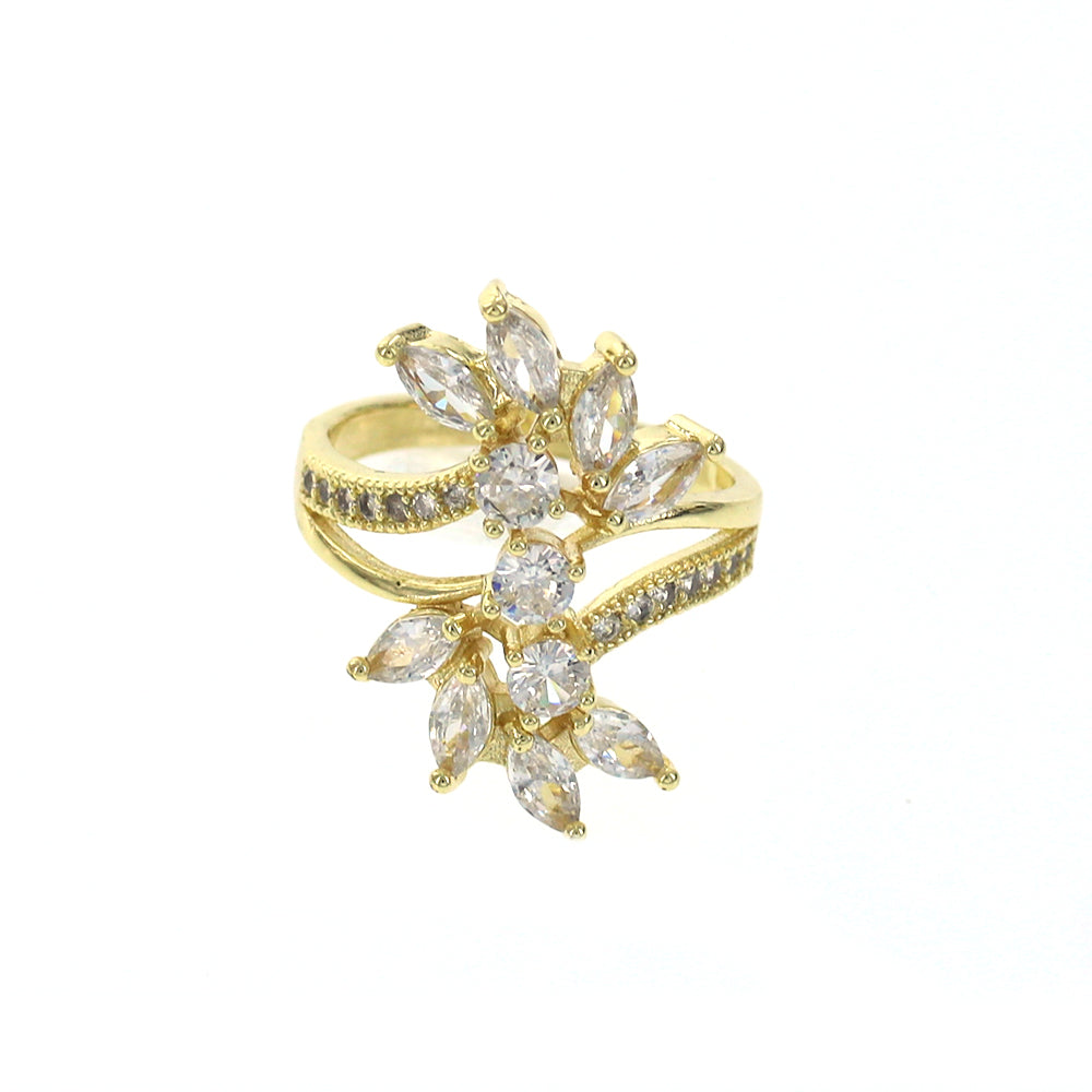 Anillo Doble Flor CZ RG 2044 W