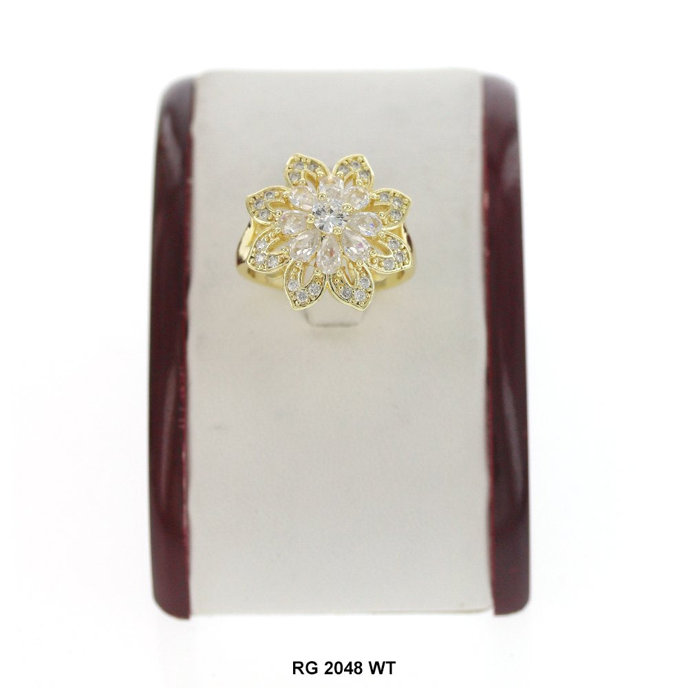 Anillo con diseño floral CZ RG 2048 W