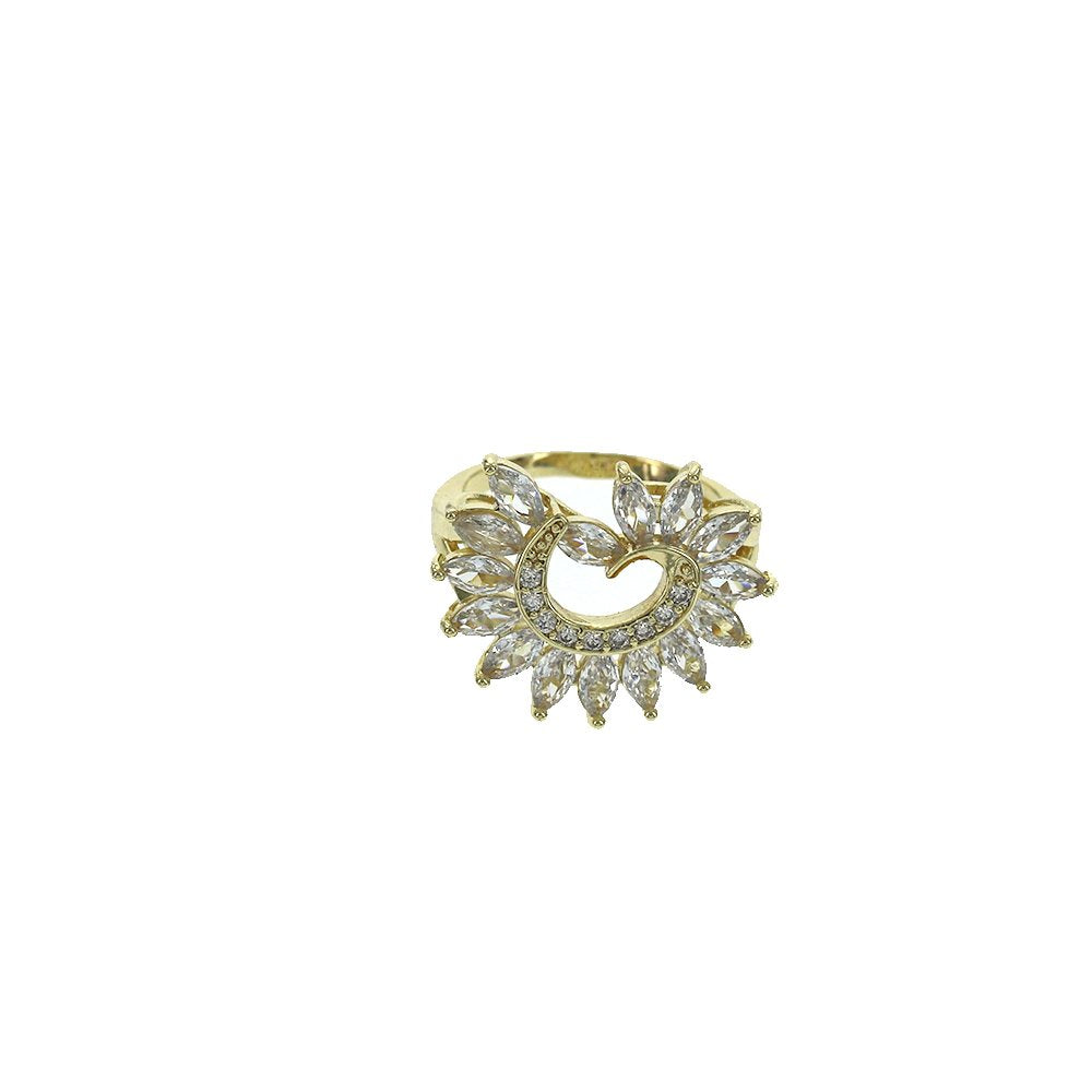 G Flower Design CZ Ring RG 2054 W