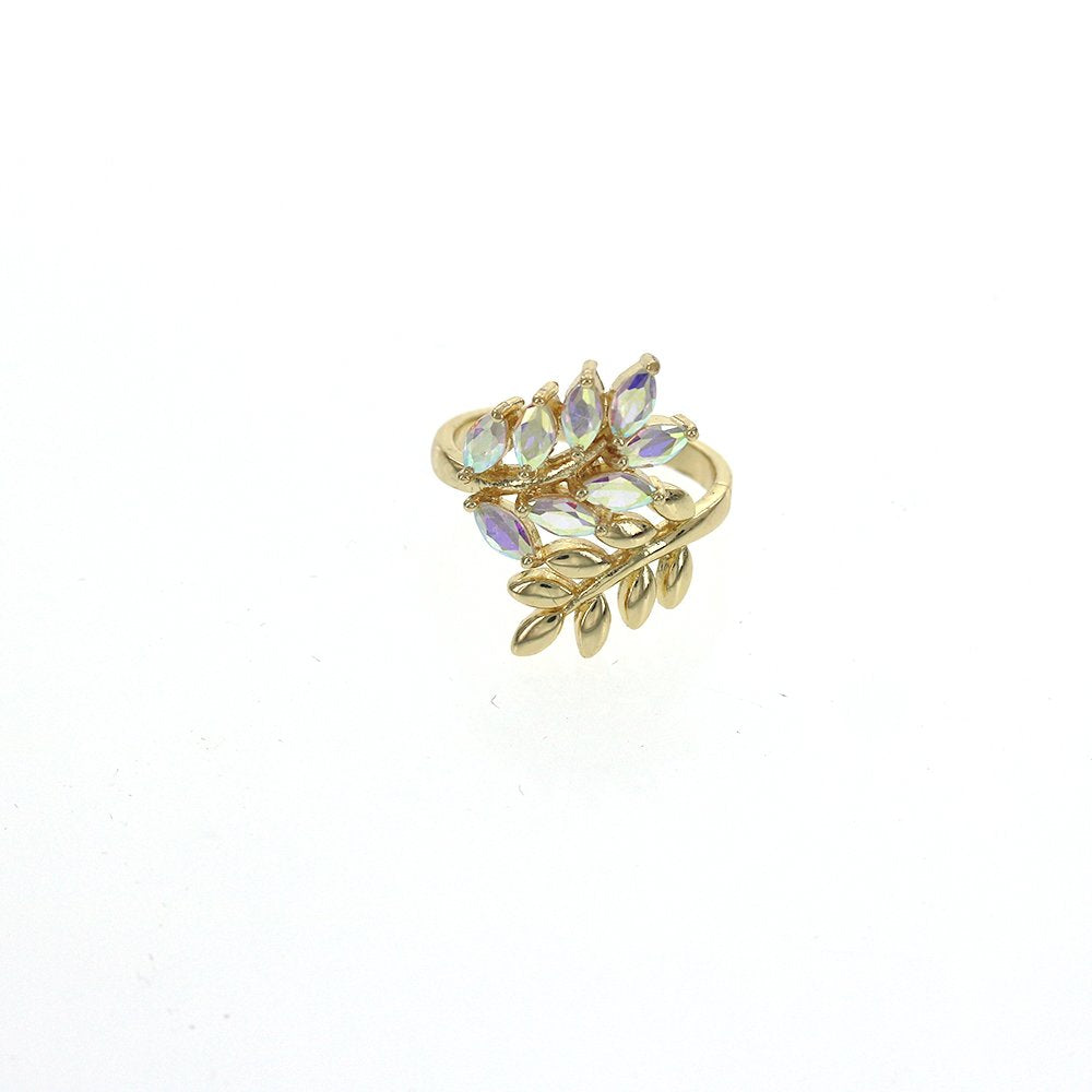 Double Leaves Design CZ Ring RG 2059 AB