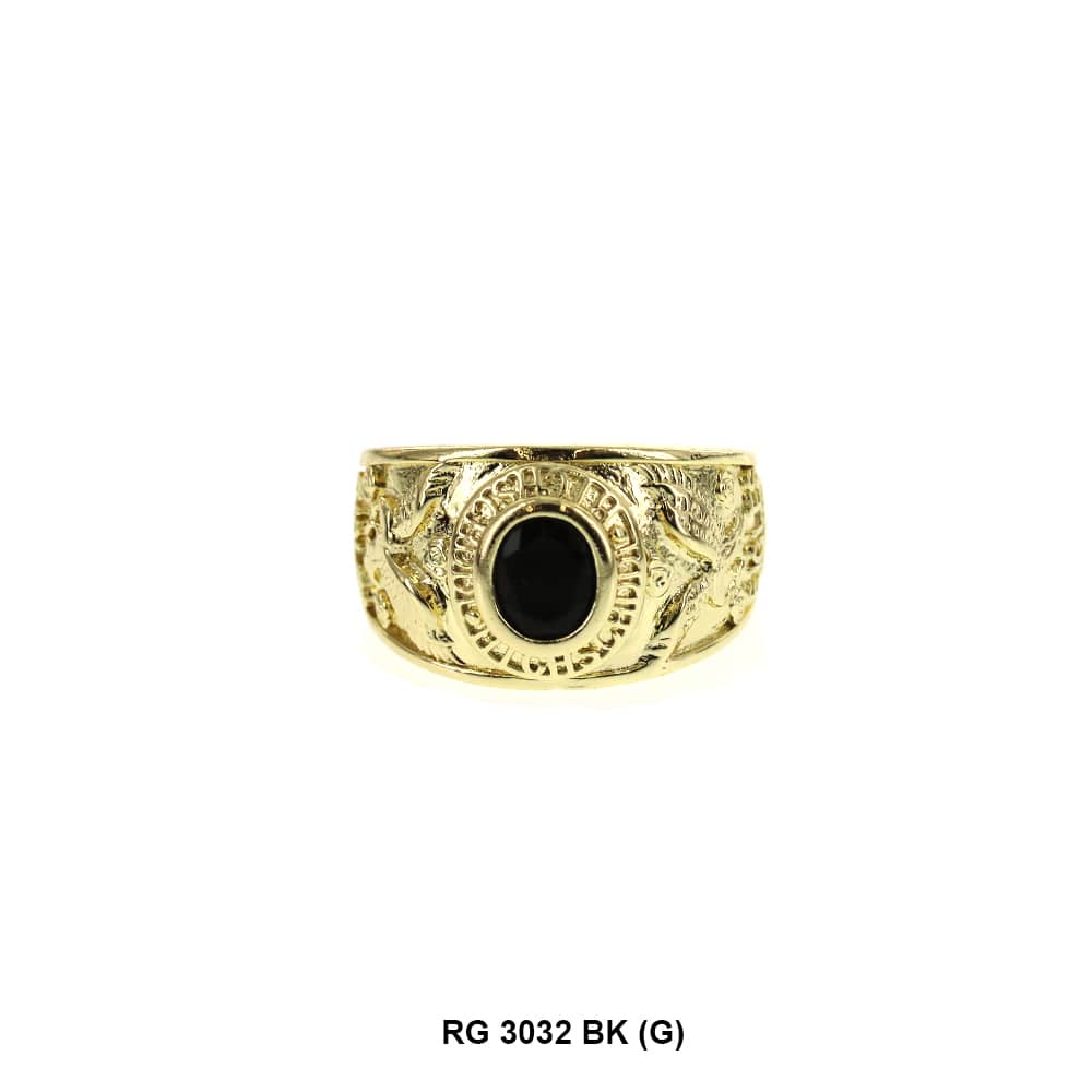 Men CZ Ring RG 3032 G BK