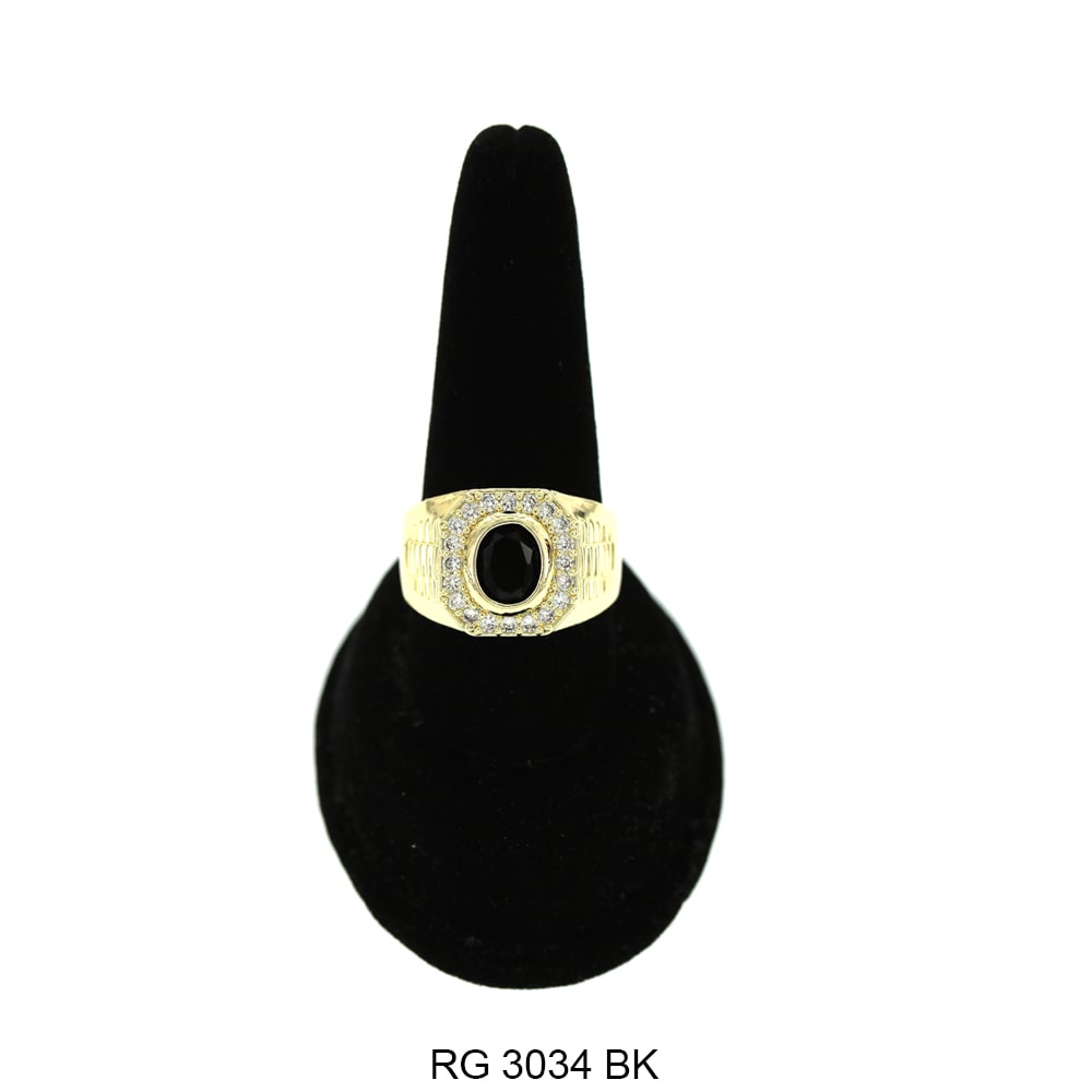 Men CZ Ring RG 3034 G BK