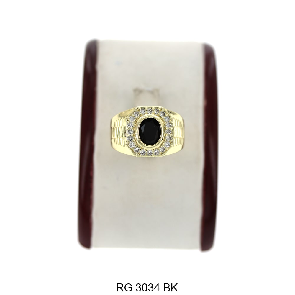 Men CZ Ring RG 3034 G BK