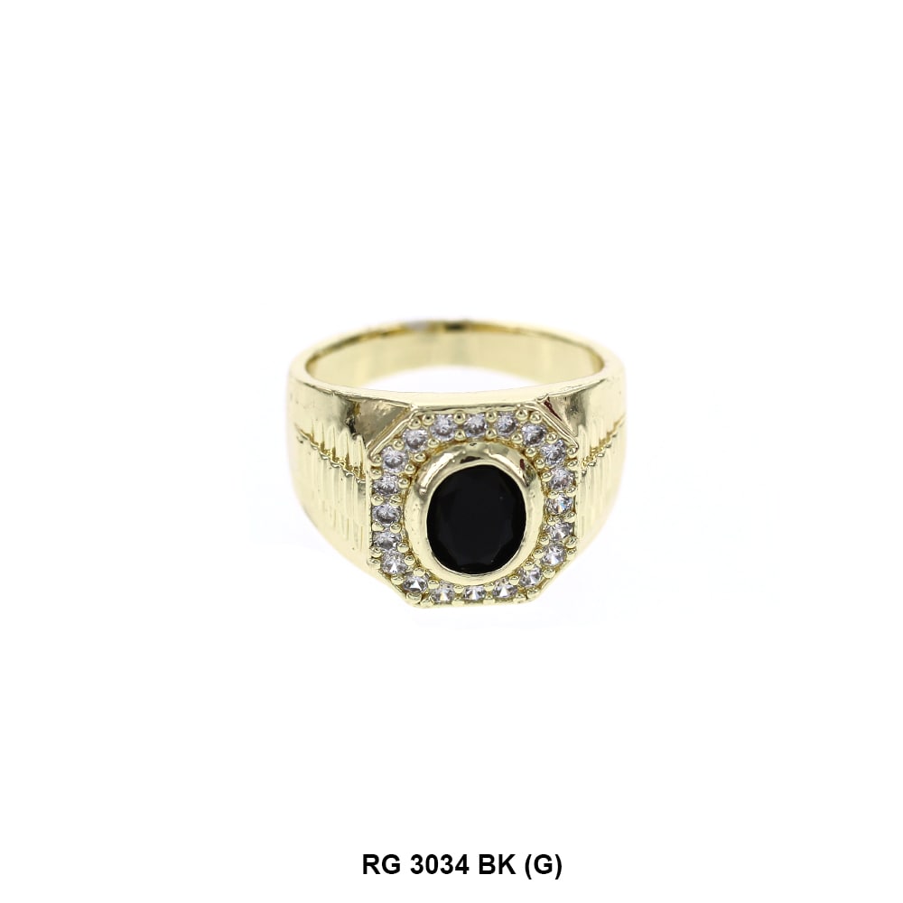 Men CZ Ring RG 3034 G BK