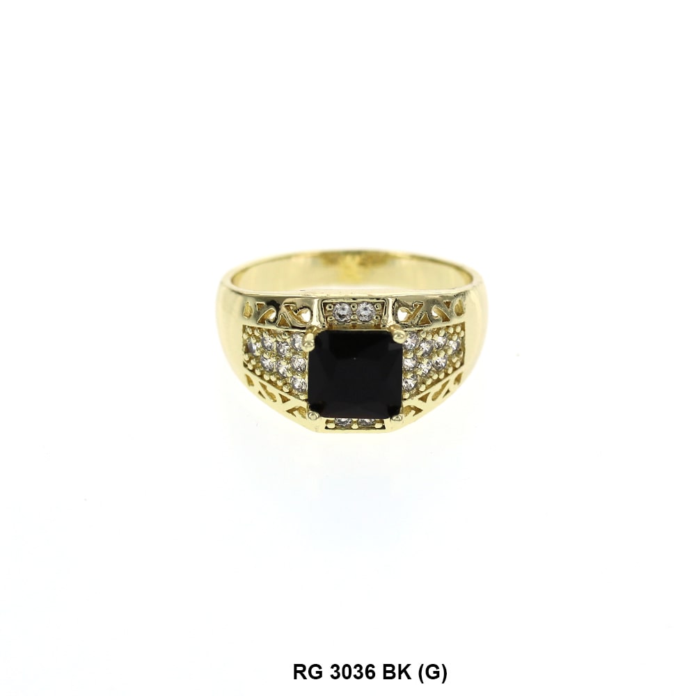 Men CZ Ring RG 3036 G BK