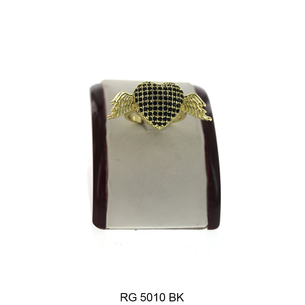 Heart With Wings Design CZ Ring RG 5010 BK