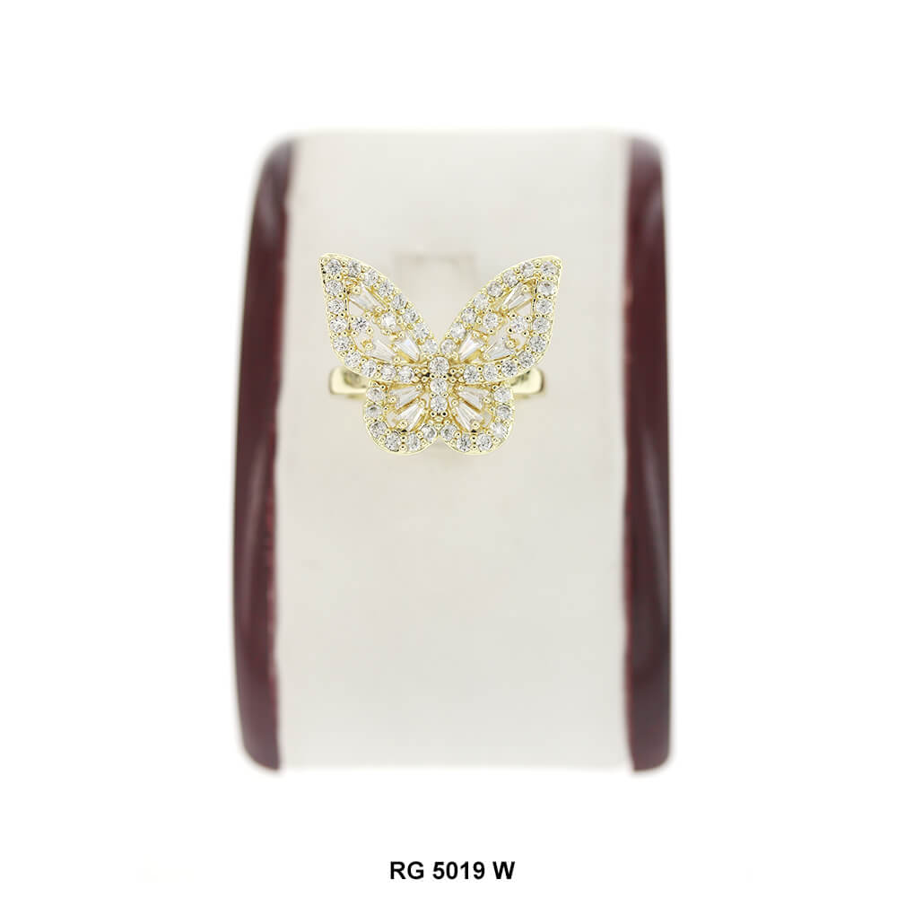 Anillo con diseño de mariposa CZ RG 5019 W