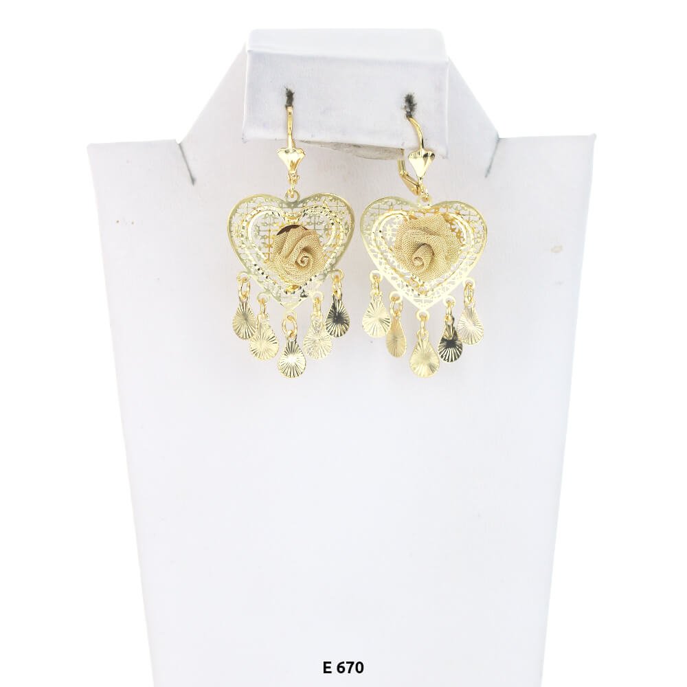 Pendientes Colgantes Flor Rosa E 670