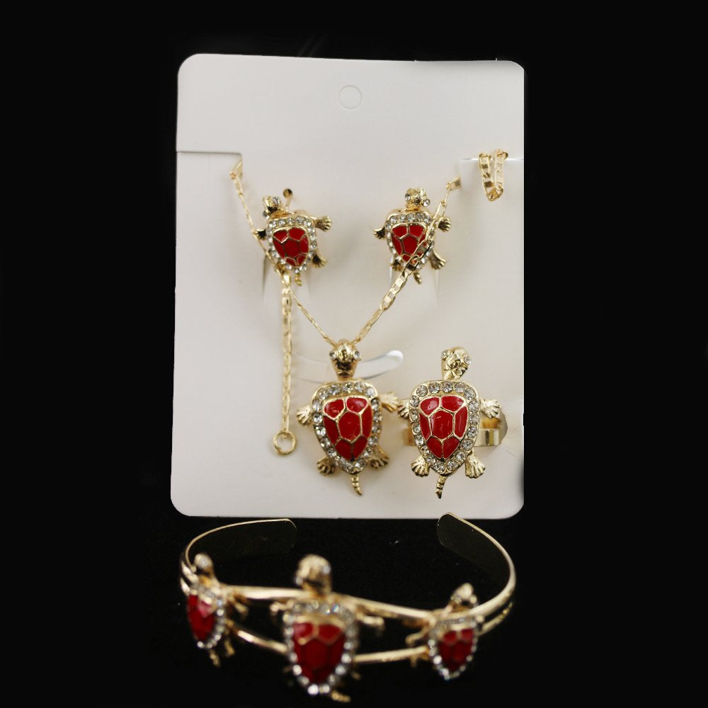 Turtle Necklace Set Red S 1145 R