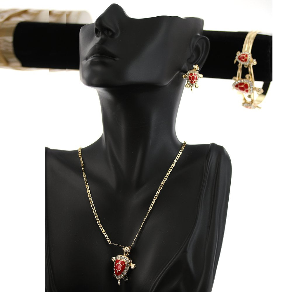 Turtle Necklace Set Red S 1145 R