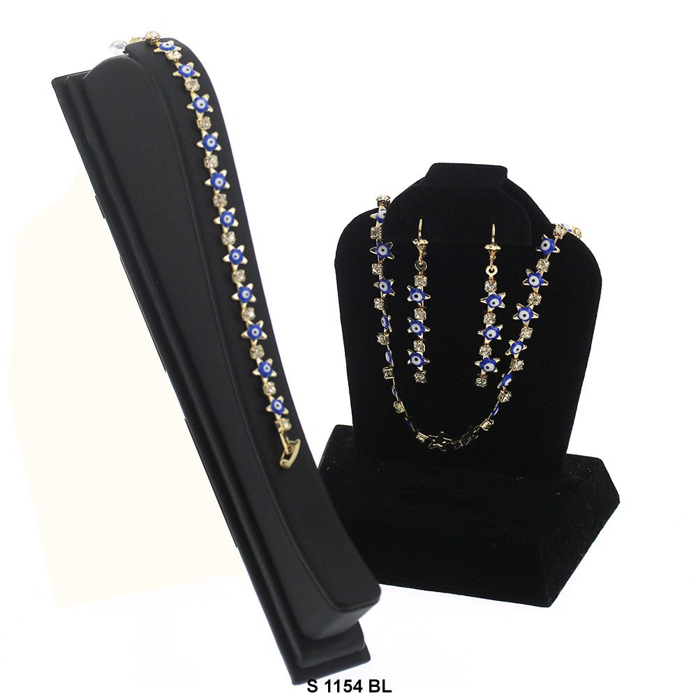 Star Evil Eye With Cubic Zirconia Set S 1154 BL