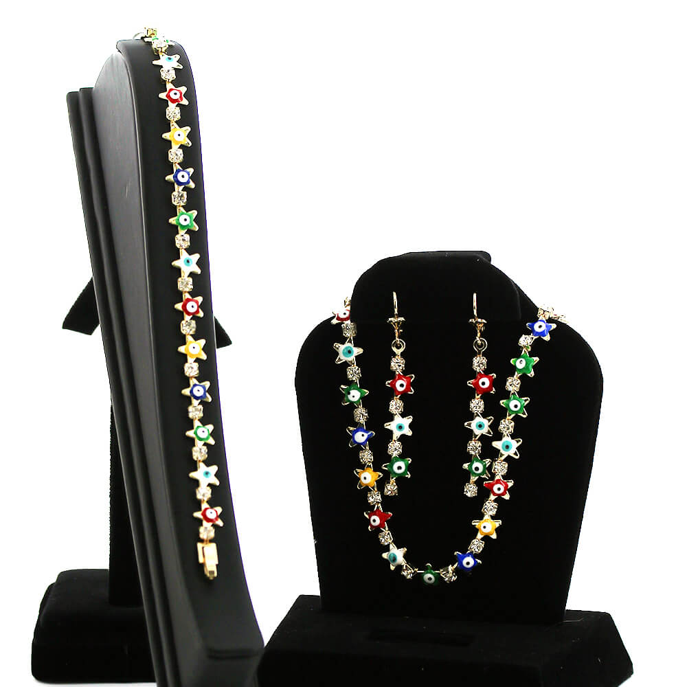 Star Evil Eye With Cubic Zirconia Set S 1154 M