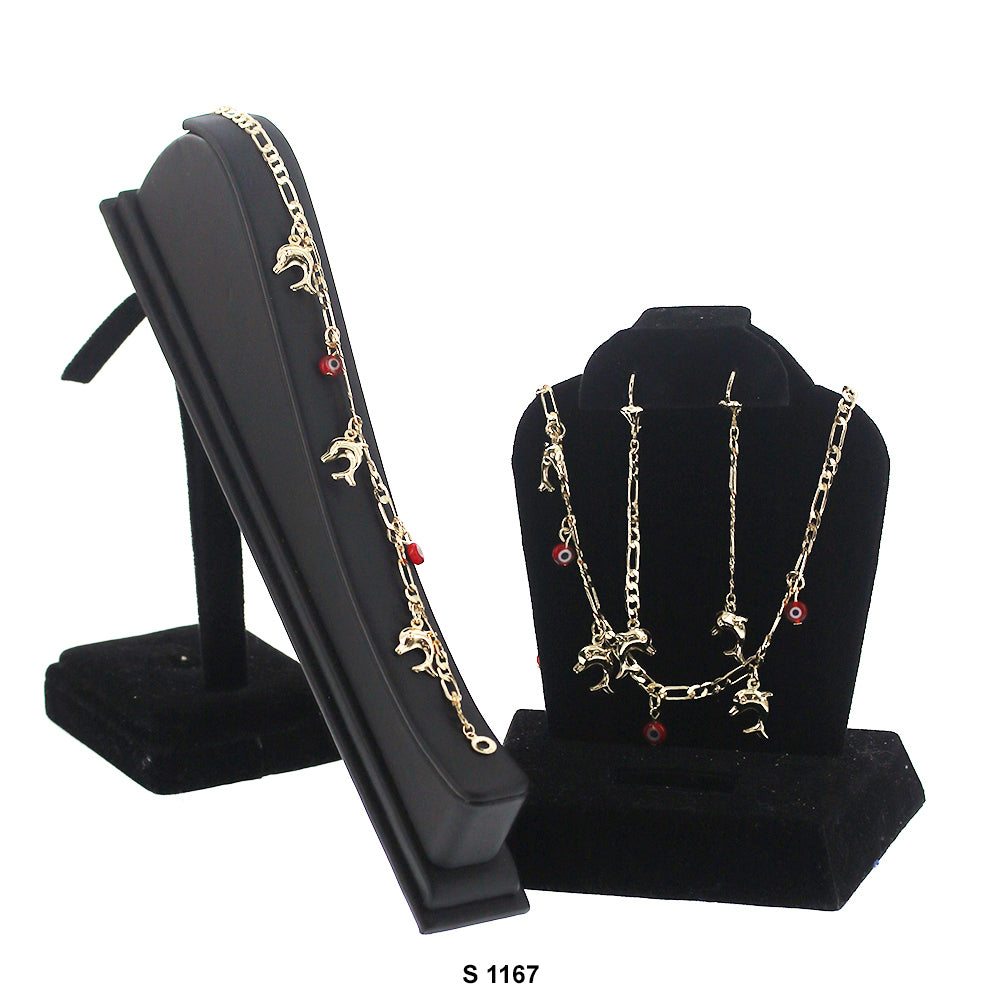 Dolphin With Evil Eye Necklace Set S 1167