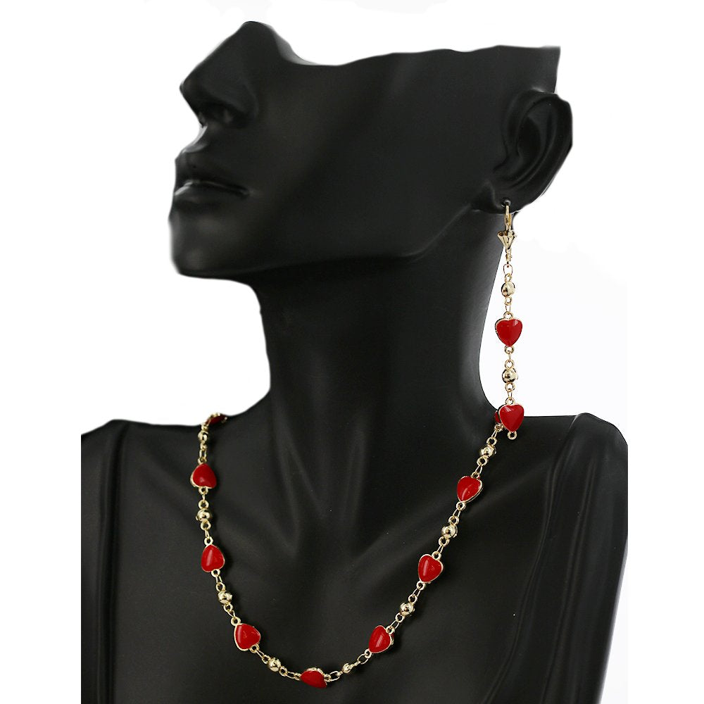 Heart Beads Necklace Set S 1172