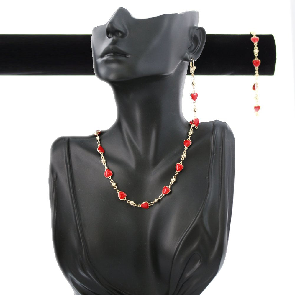 Heart Beads Necklace Set S 1172