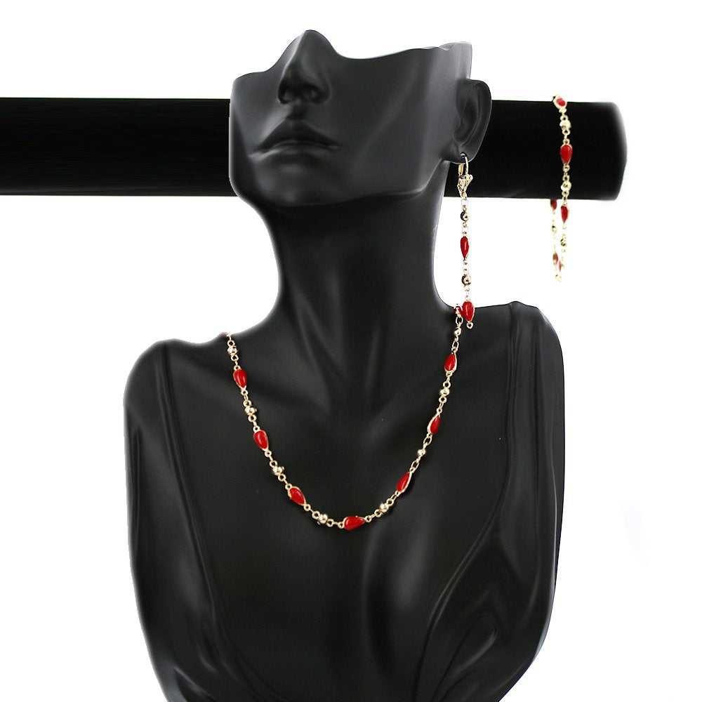 Tear Drop Beads Necklace Set S 1174