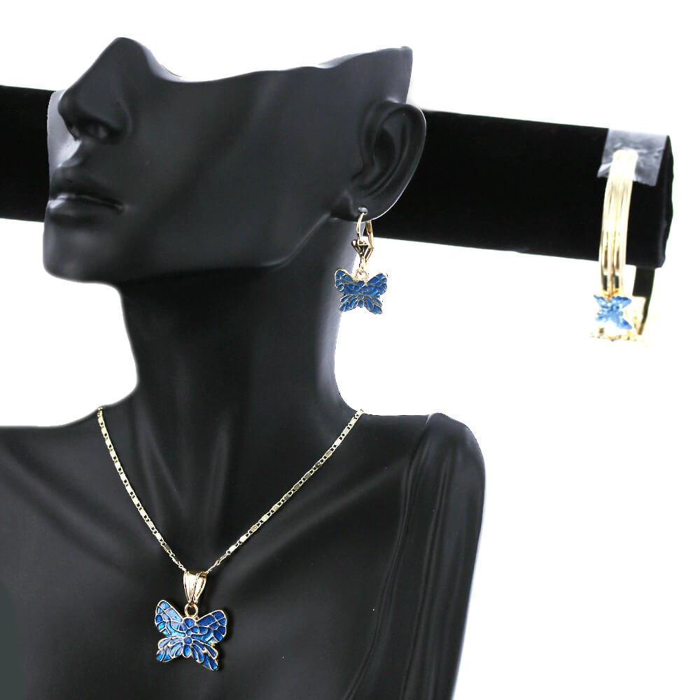 Butterfly Necklace Set S 1191 BL