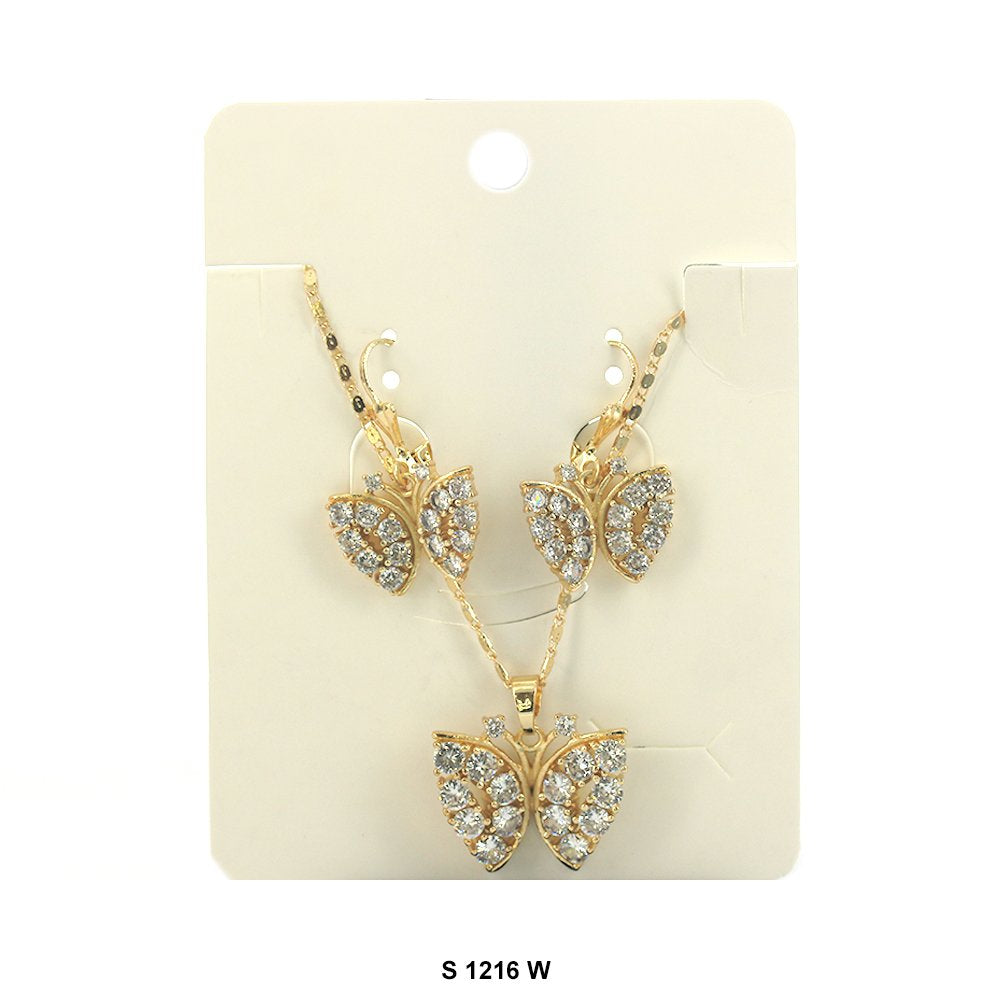 Butterfly Necklace Set S 1216 W