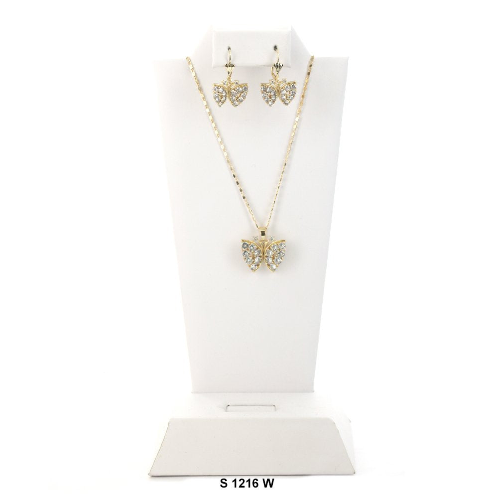 Butterfly Necklace Set S 1216 W