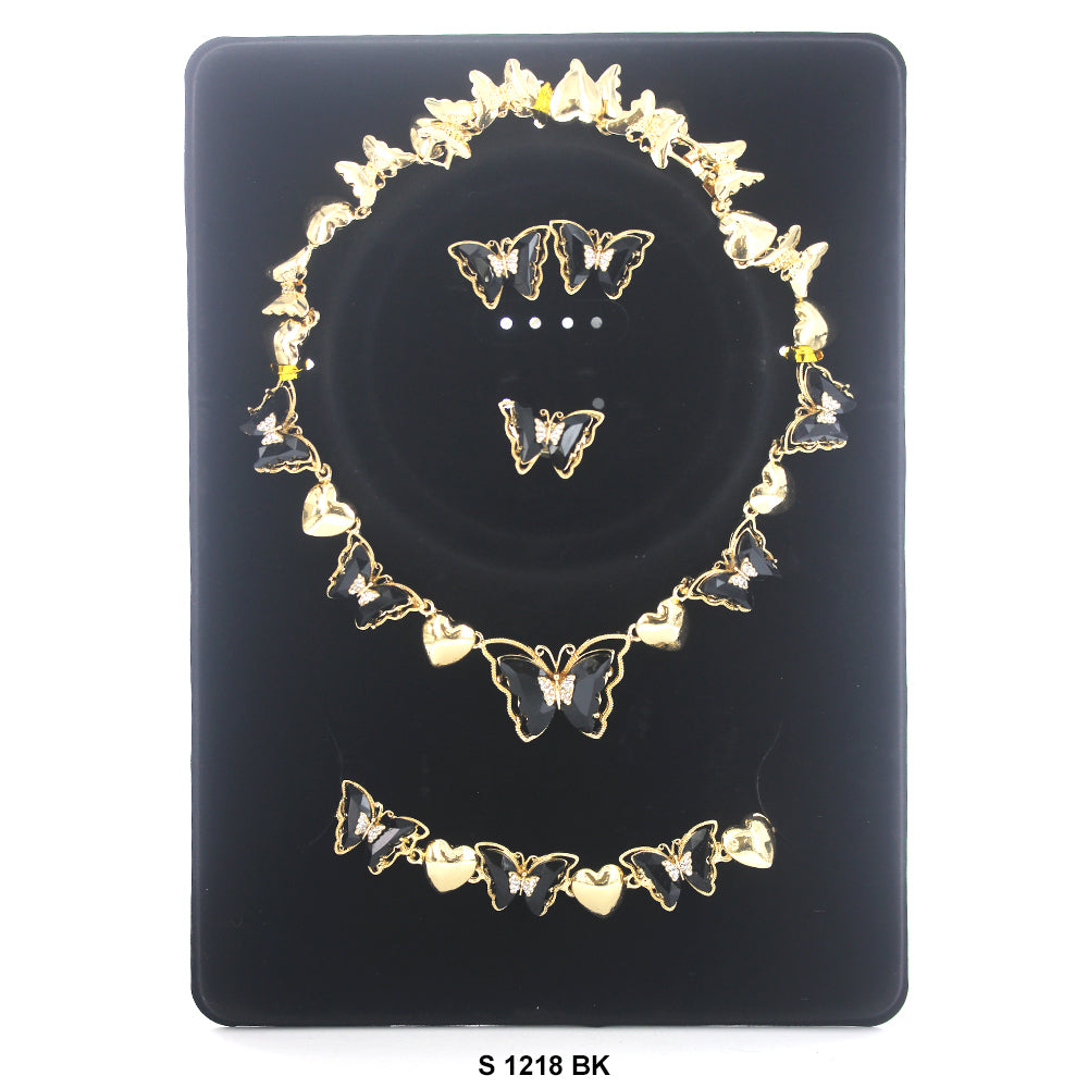 Conjunto de collar de mariposa S 1218 BK