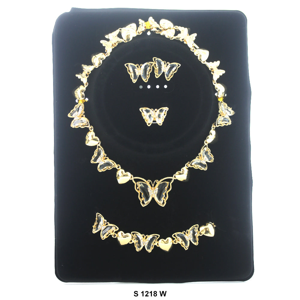 Juego de collar de mariposa S 1218 W