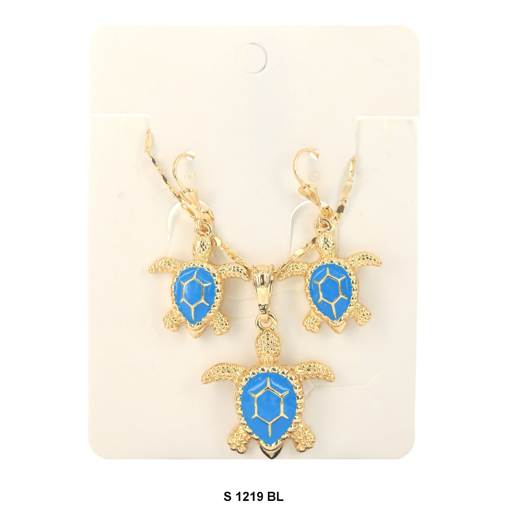 Turtle Necklace Set S 1219 BL