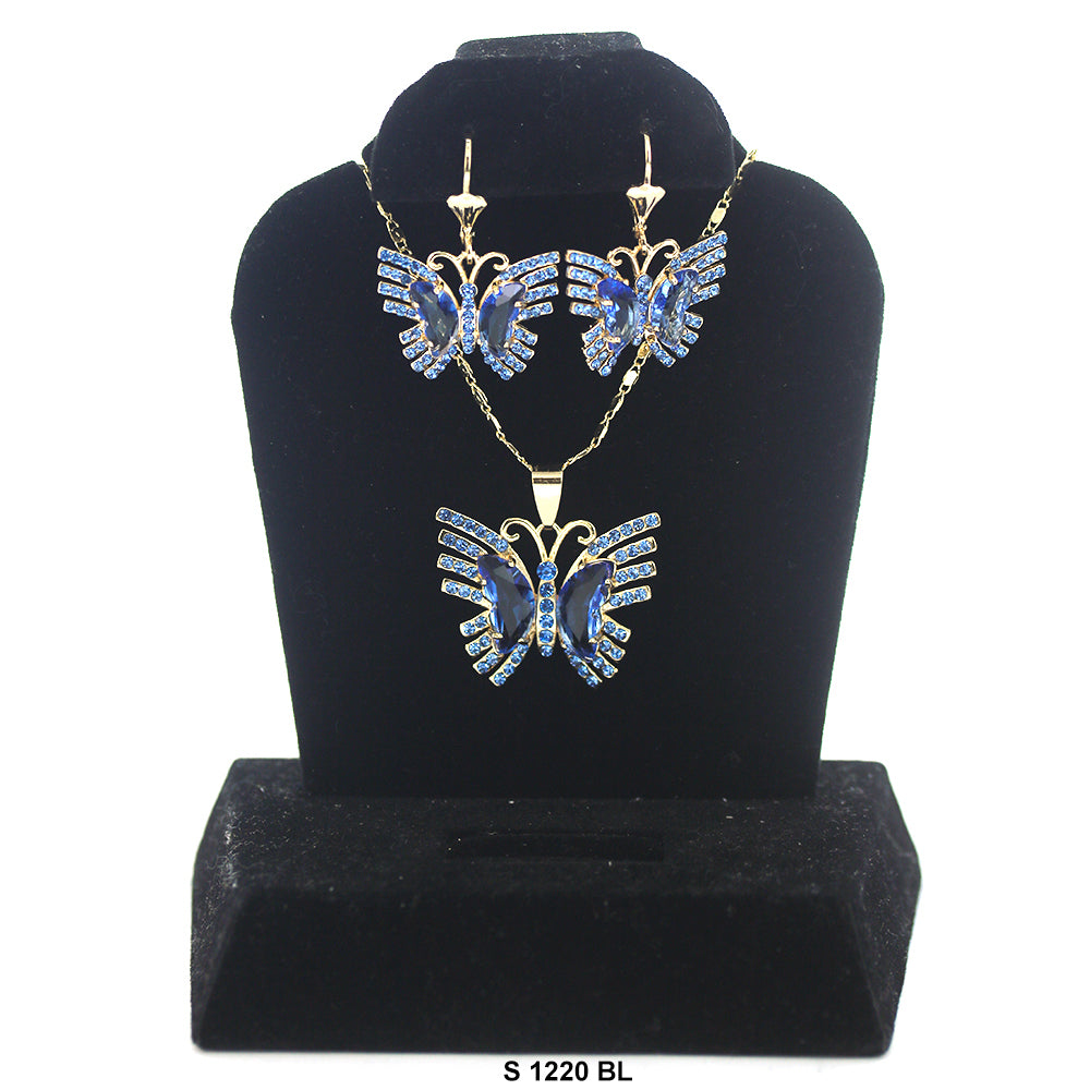 Butterfly Necklace Set S 1220 BL