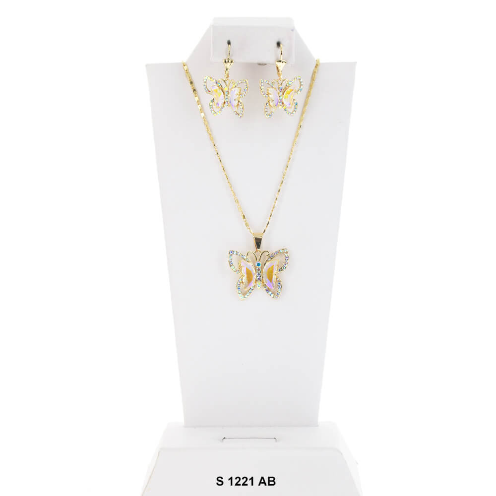 Butterfly Necklace Set S 1221 AB