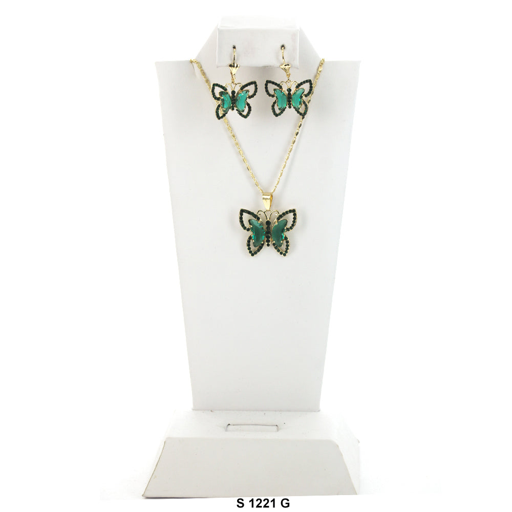 Butterfly Necklace Set S 1221 GR