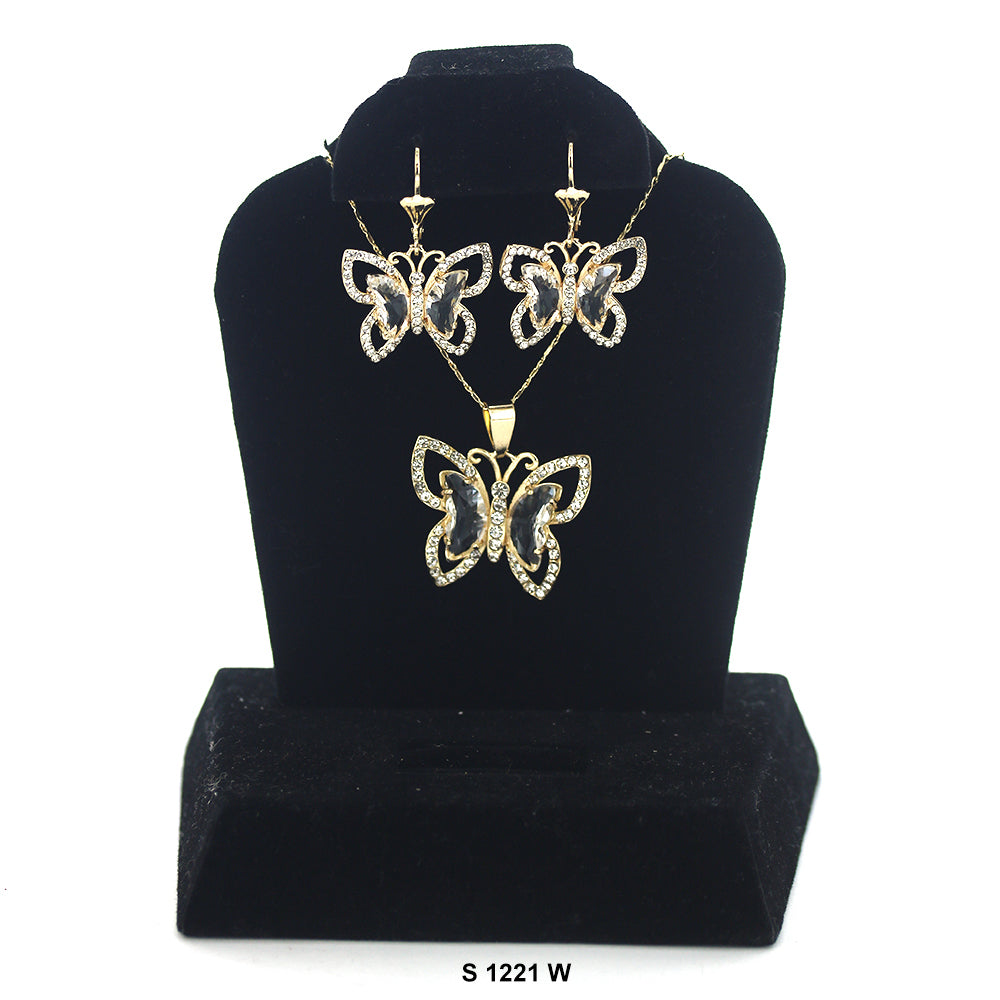 Juego de collar de mariposa S 1221 W