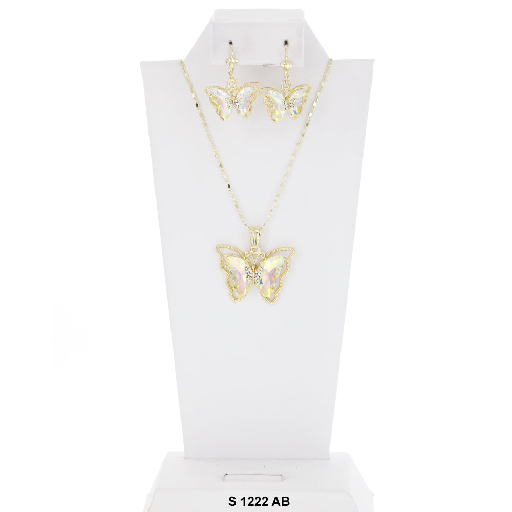 Butterfly Necklace Set S 1222 AB