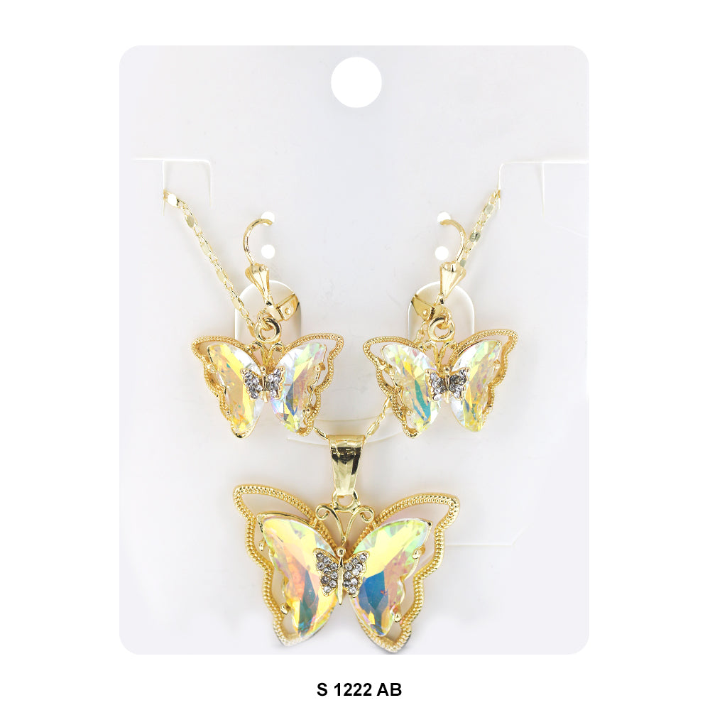 Butterfly Necklace Set S 1222 AB