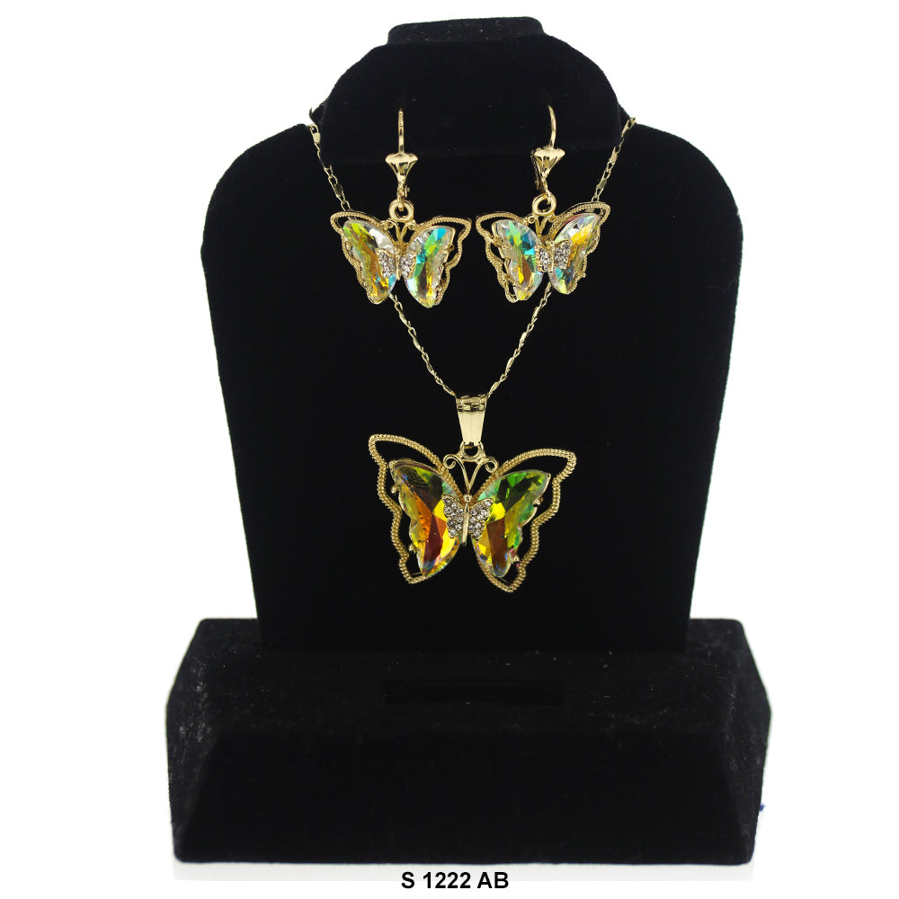 Butterfly Necklace Set S 1222 AB