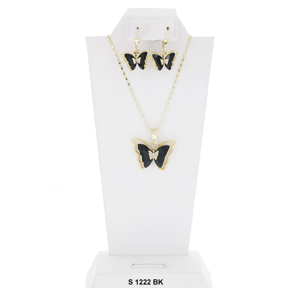 Butterfly Necklace Set S 1222 BK