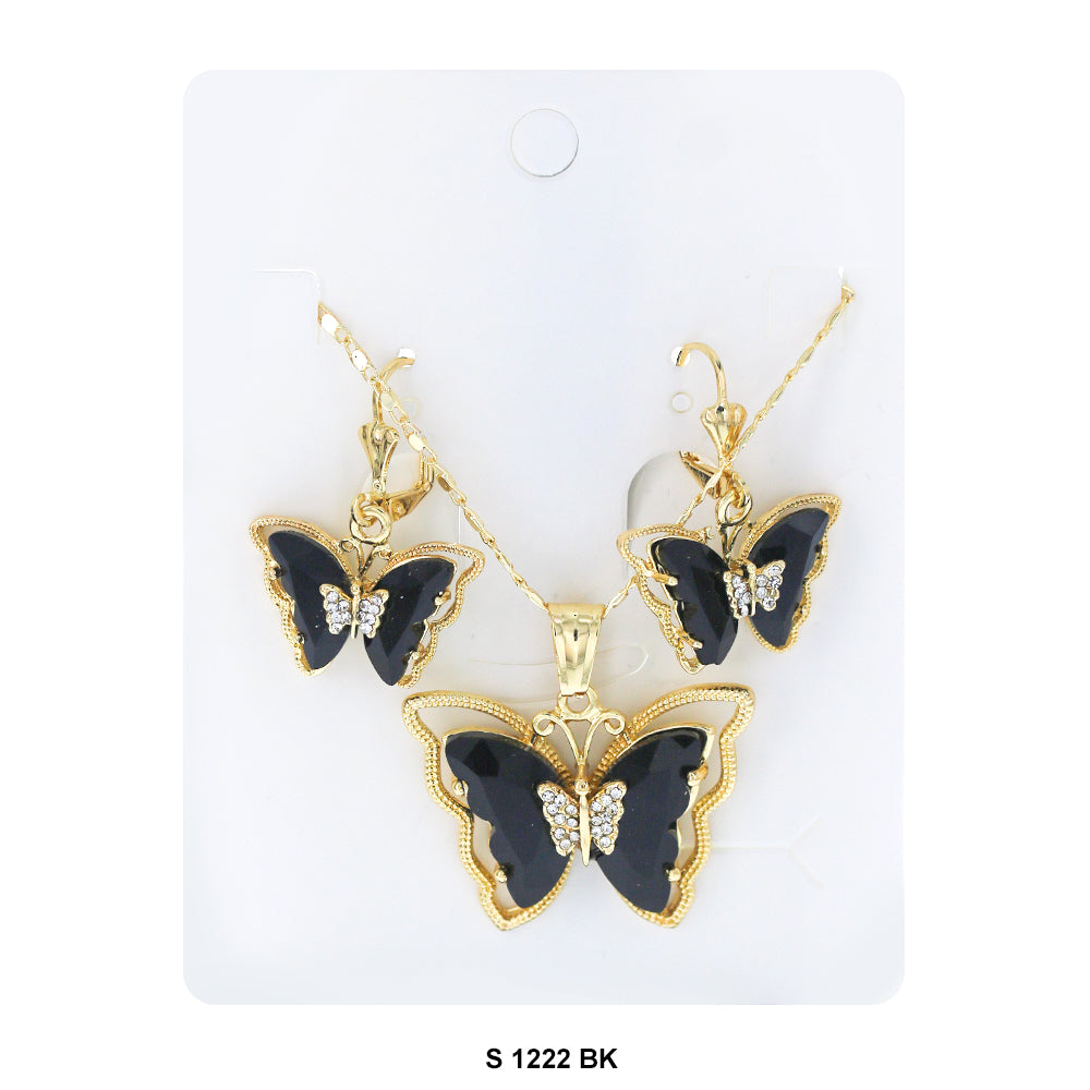 Butterfly Necklace Set S 1222 BK