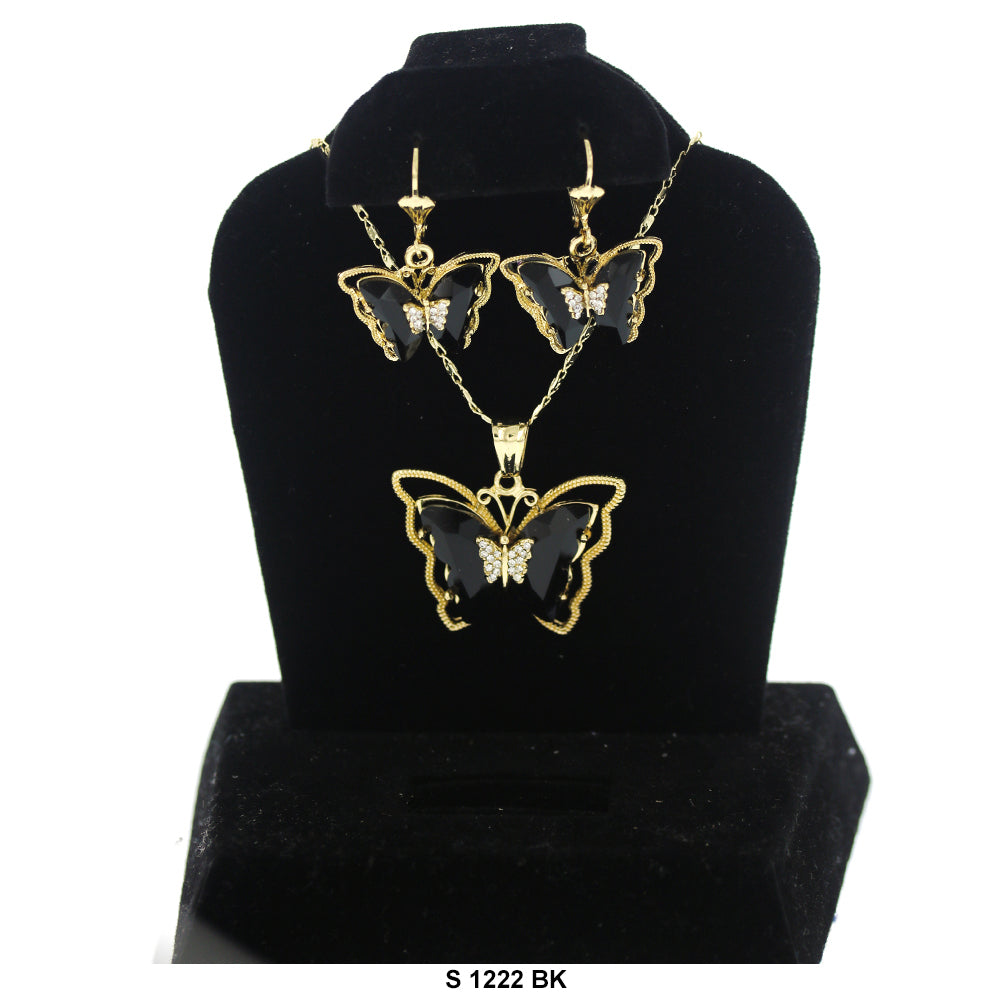 Butterfly Necklace Set S 1222 BK