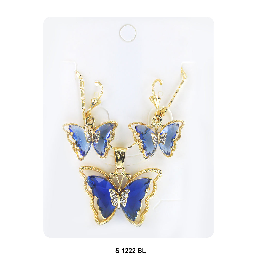 Butterfly Necklace Set S 1222 BL