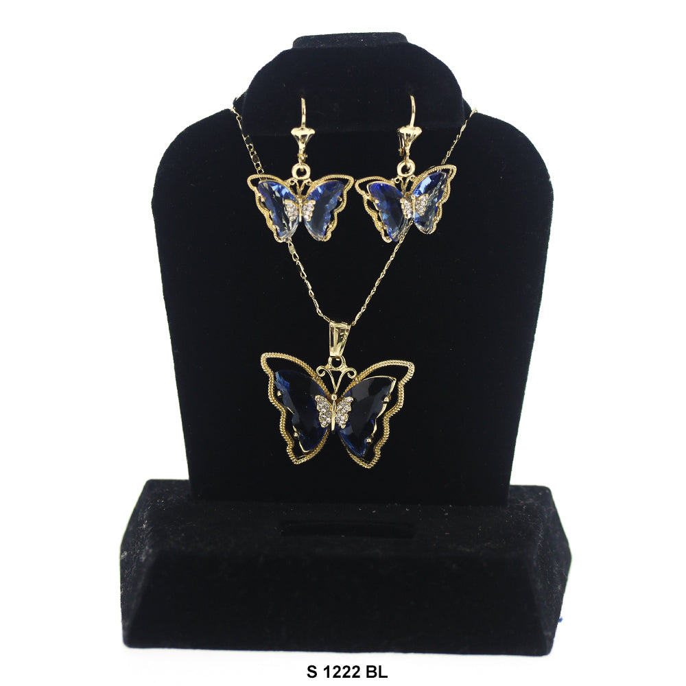 Butterfly Necklace Set S 1222 BL