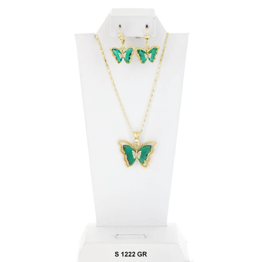 Butterfly Necklace Set S 1222 GR