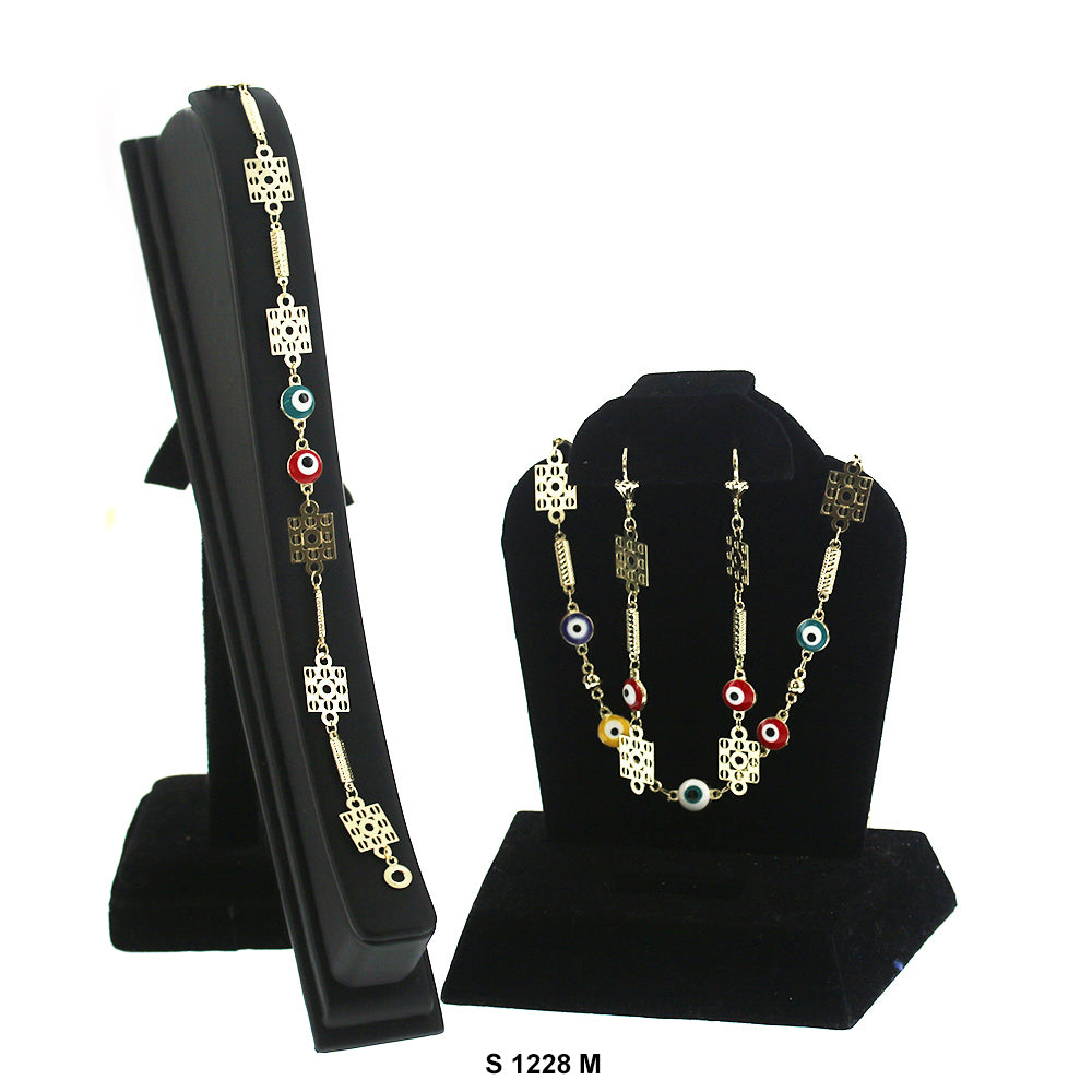 Squares With Evil Eye Necklace Set S 1228 M