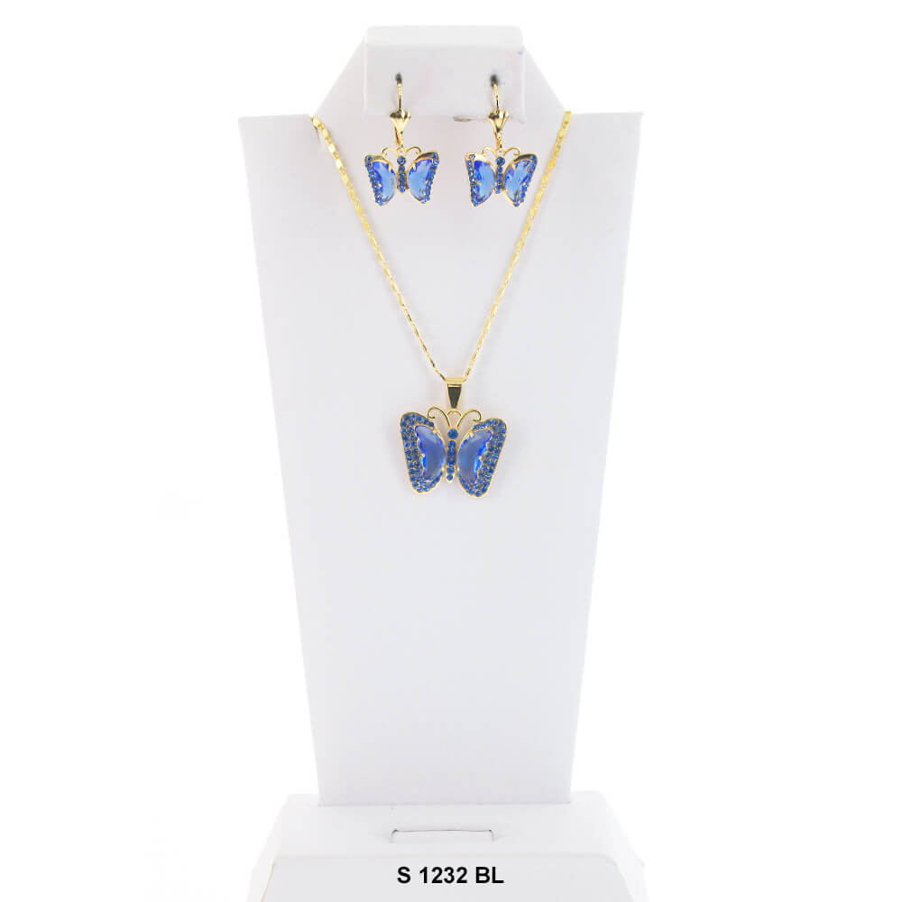 Butterfly Necklace Set S 1232 BL