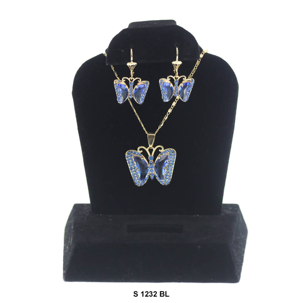 Butterfly Necklace Set S 1232 BL